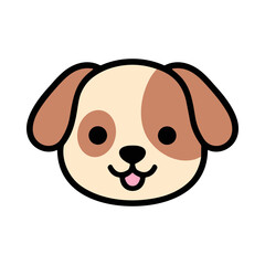 Obraz premium Pixel Art Illustration of a Cute Dog Face with Tongue Out
