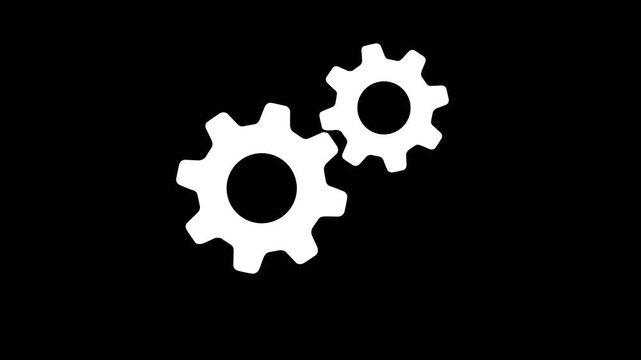 Update glowing setting icon setup animation. setting icon with spinning gears icon animated. Technology gear icon concept animation.4k animation video