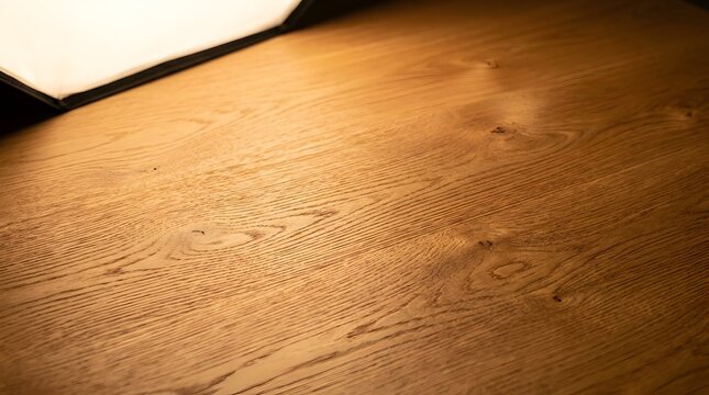 Golden Oiled Oak Wood Texture with Warm Glowing Sheen and Natural Grain Pattern