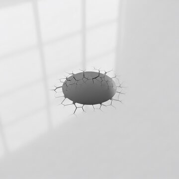 ひび割れた地面の穴