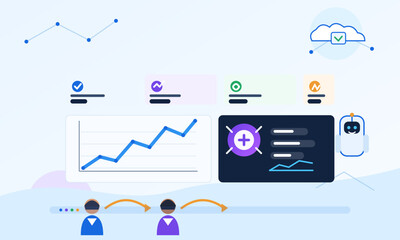 Fototapeta premium AI Business Automation and Digital Transformation