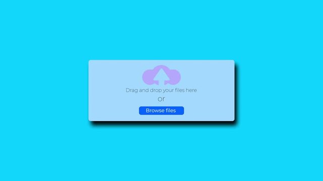 cloud file upload animation with smooth scale down pulse effect and browse files button for web ui design.