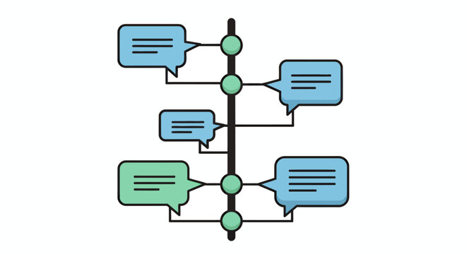 Infographic Diagram Showcasing Multi-Channel Communication Connections Between Messages.