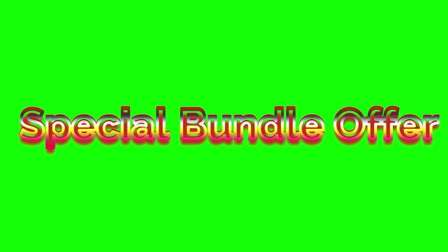 Animated special bundle offer on green screen with red text overlay promotional background