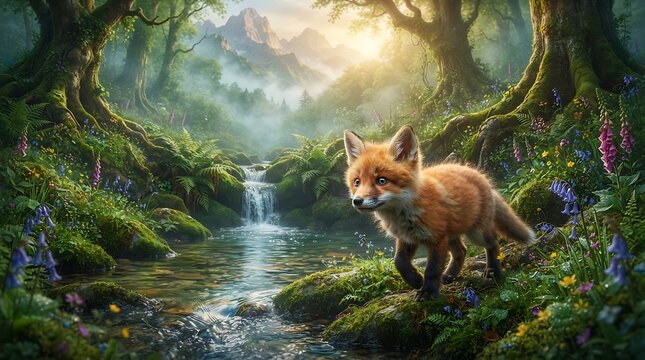 A rare little fox life in the hidden forest
