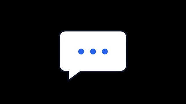 Animated chat speech bubble with typing indicator dots
