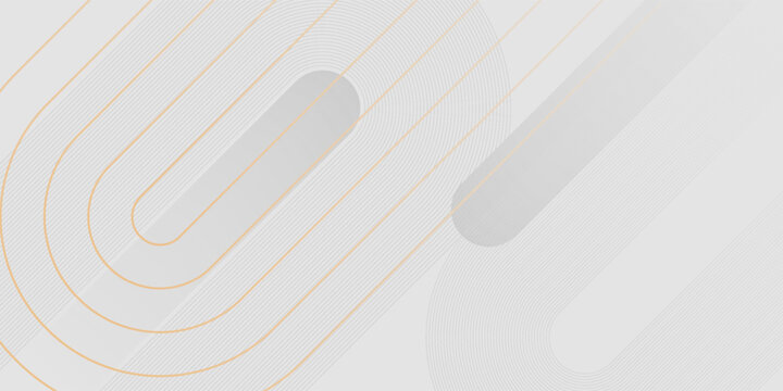 White geometric abstract background with golden lines. Modern gradient diagonal rounded lines pattern. Minimalist graphic design. Suit for banner, brochure, card, cover, flyer, poster, website