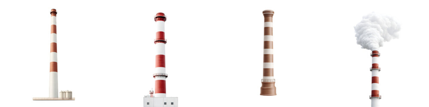 Industrial Chimney Collection - Vector Illustration of Factory Stacks