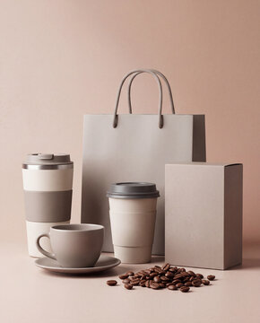 Complete Coffee Packaging Collection with Beans