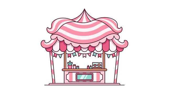 Whimsical Pink Striped Kiosk with Festive Bunting