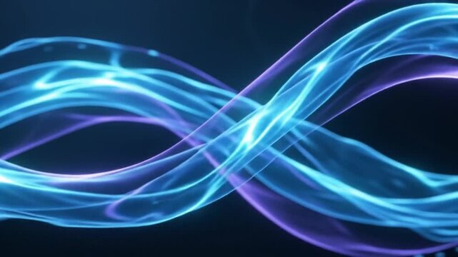 abstract glowing blue fluid water splashes twisting in dynamic helix motion background