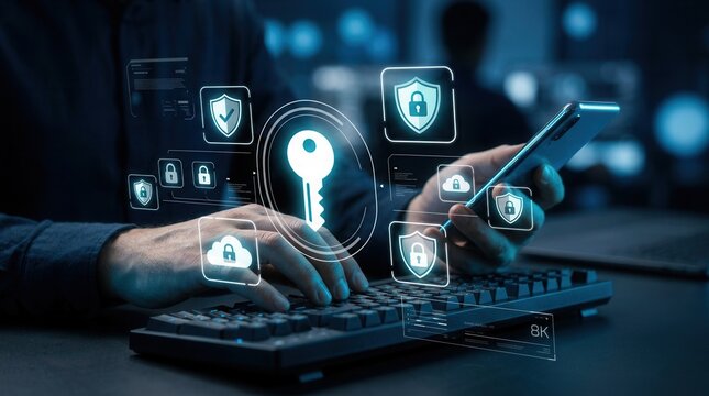 Secure passwordless authentication technology featuring encryption key passkeys.