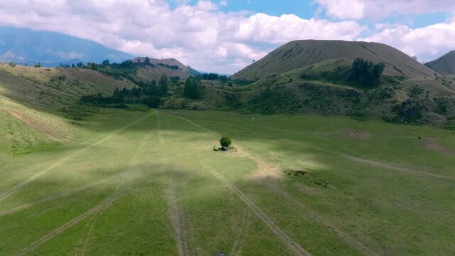 aerial view of the wurung crater, east java