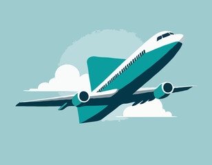 Fototapeta premium Plane Flying Image vector. Plane Flying Front Stock Illustrations.