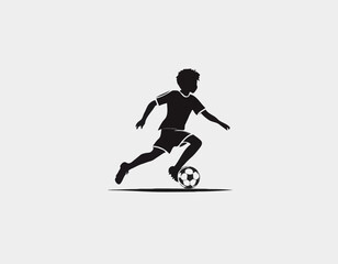 Fototapeta premium Kid soccer player logo design inspiration silhouette vector on white background.