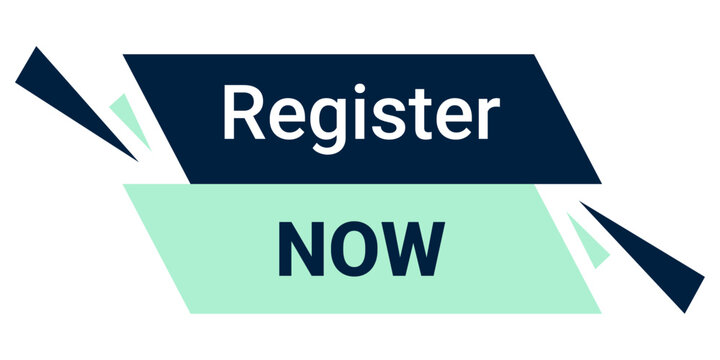 Register Now Modern Geometric Ribbon Banner Label for Website Call to Action