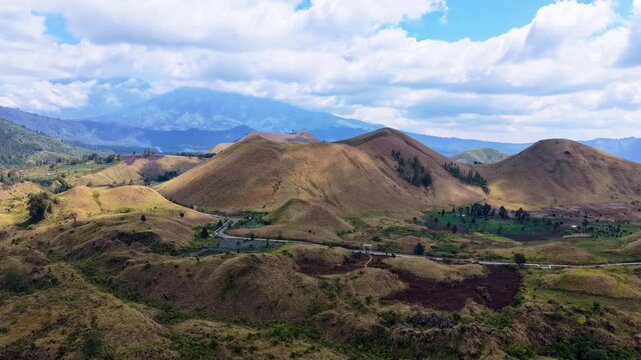 aerial view of the wurung crater, east java