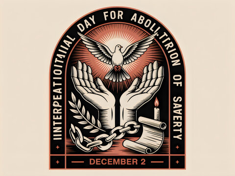 International day for abolition of slavery vintage poster design