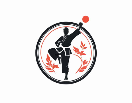 Karate Logo Images. Karate Club Logo design vector isolated on white background.