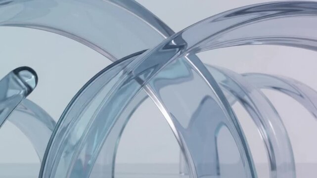 abstract glass arch structure modern minimal clear blue architecture loop background