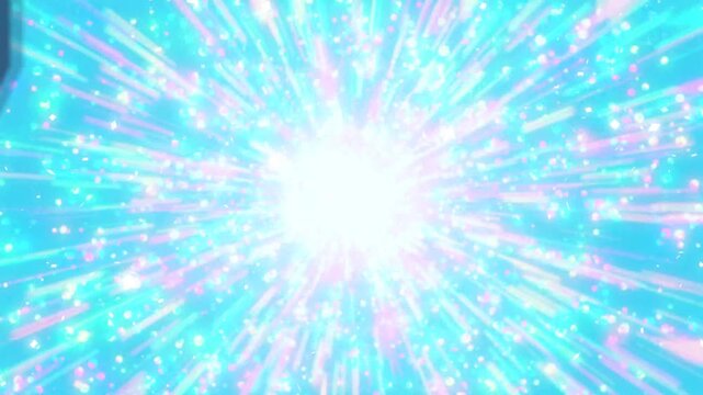 水色のポップな爆発パーティクルと2027年新年お祝いの3D文字
