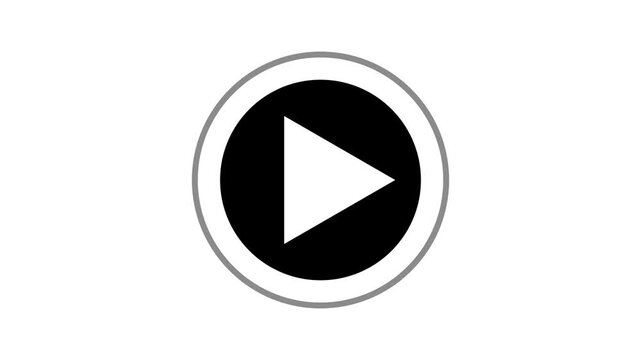 play icon, video play icon for website and mobile design animation on black background.