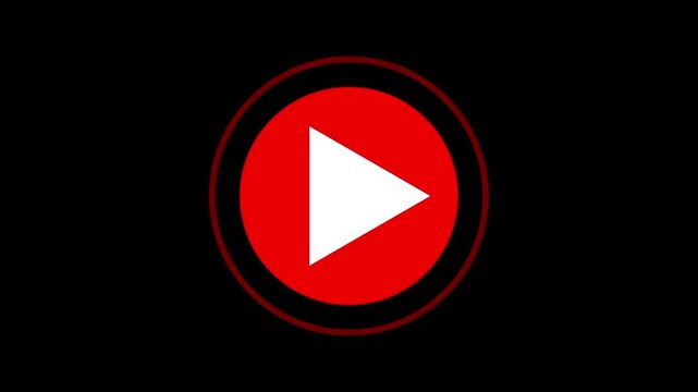 play icon, video play icon for website and mobile design animation on black background.
