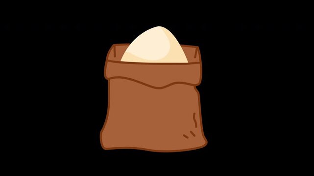 bag of flour cartoon illustration