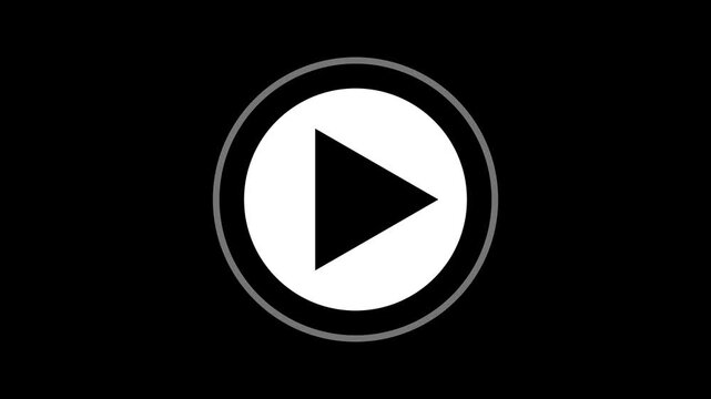 play icon, video play icon for website and mobile design animation on black background.