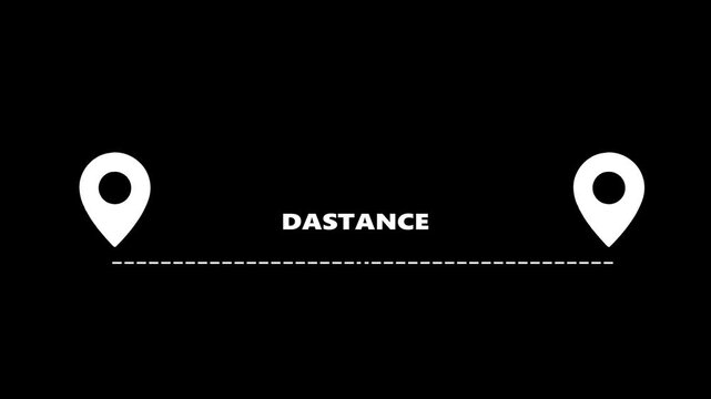Measuring distance length dotted line animation, Tourism and travel concept animation location mark point. Social Distancing.