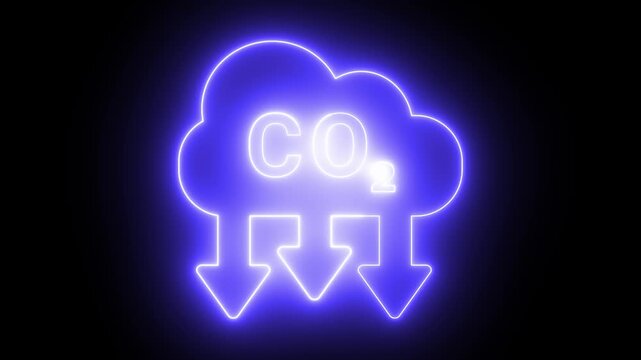 Glowing blue cloud emitting CO2 with arrows