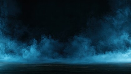Fototapeta premium Ethereal blue mist billows across a dark, textured surface