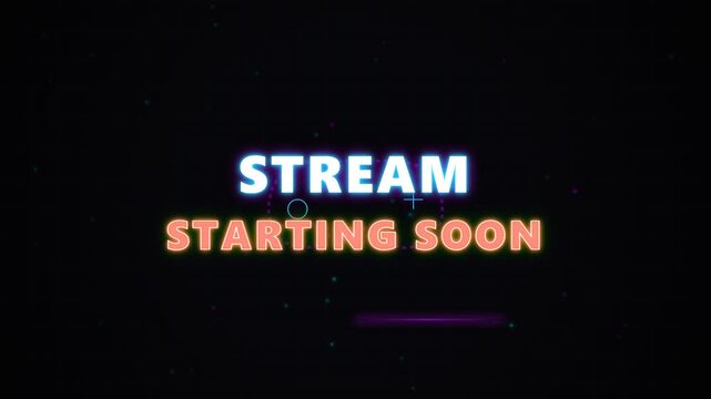 Colorful Stream Starting Soon Text Animation.