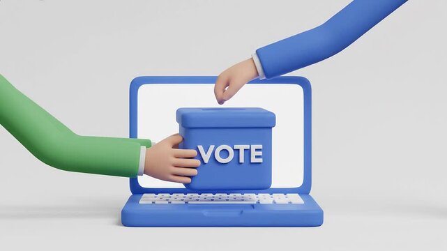 3D Animation of Online Electronic Voting System on Computer Screen