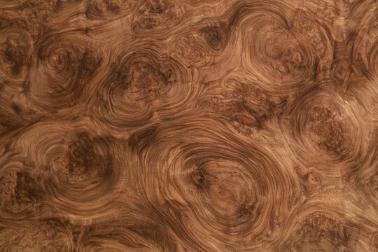 Abstract swirling brown wood grain pattern with intricate knot-like shapes