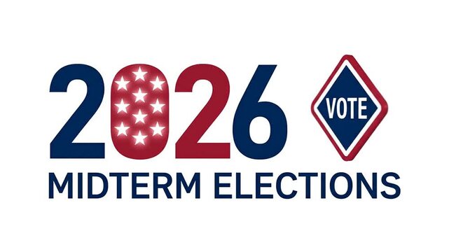 2026 Midterm Elections Voting Graphic with Rotating Sign Animation