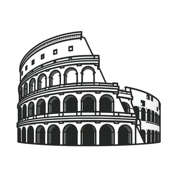 colosseum rome italy design vector