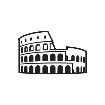 colosseum rome italy design vector
