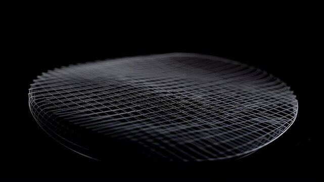 Intricate Moir&eacute; Pattern of Fine Line Grids on Black Background