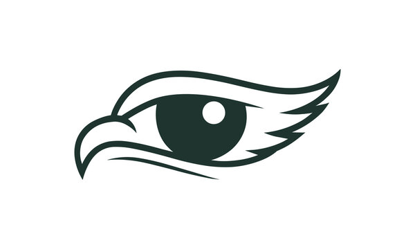 Eagle eye logo vector icon stylized hawk falcon bird head icon emblem design