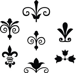 Fleur de lis icon set. Fleur de lis ornament icon design template. Vector Illustration. EPS 10 © Mst