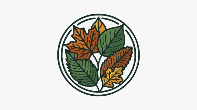 Autumn Leaves Circle Logo
