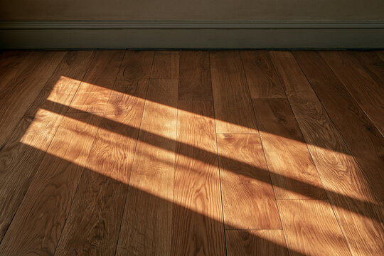 Long Parallelogram Of Winter Light On Oak Floor