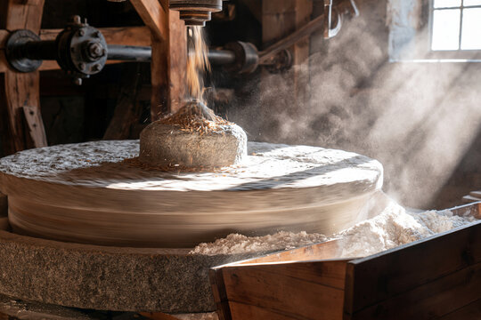 Granite Millstones Grinding Wheat Flour