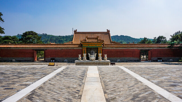 Xiling Temple Courtyard in Yixian, Hebei Province, China