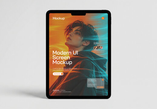 i Pad Screen Mockup for UI Presentation