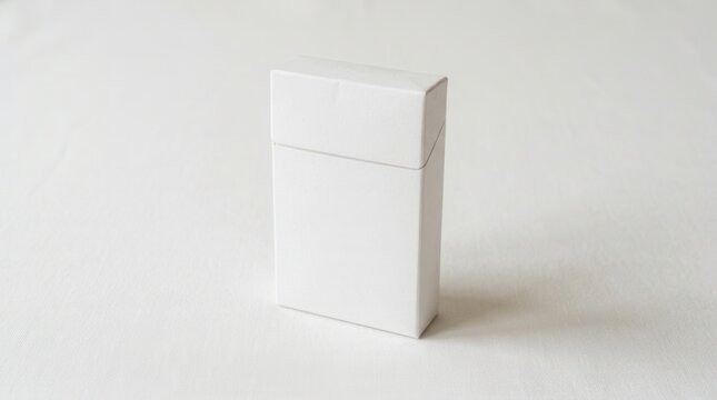Plain White Cigarette Pack Isolated On A Light Background