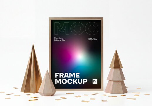 Frame Mockup with Decorative Trees