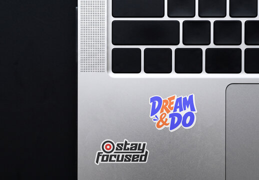 Laptop Sticker Mockup