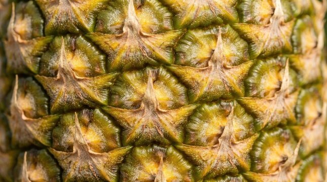 Close-up texture of fresh pineapple skin pattern.